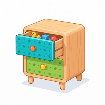 Wooden toy drawer
