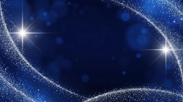Sparkle Graphic Background with Blue Glow, Bright Star Light, Dark Abstract Design, Elegant Space Wave and Glitter Light for SEO Friendly Visual Title