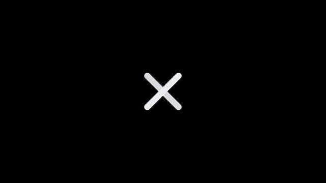 A simple white cross icon isolated on a solid black background.