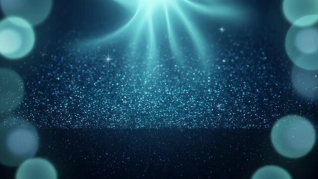 Sparkle graphic background with blue light glow dark abstract texture bokeh and soft elegant design for searchable SEO friendly video title background visuals