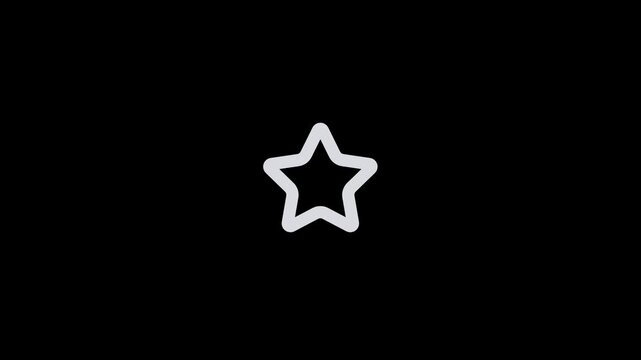 A simple white outline of a five pointed star on a black background.