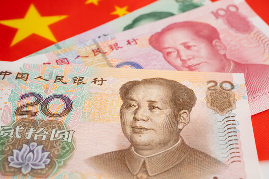 China yuan banknote money, investment economy business and banking.