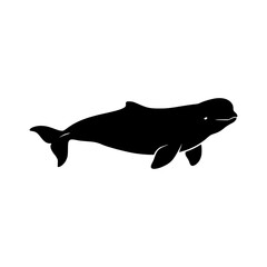 Obraz premium Swimming whale silhouette vector illustration