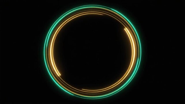 Ultra realistic gold light trail arcs between two fixed points against dark space, with emerald highlights and open negative space, creating futuristic technology background for commercial design use.