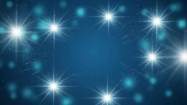 Sparkle graphic background blue abstract design with bright burst, clean circle glow and soft bokeh, cool celebration scene in dark space for SEO friendly title