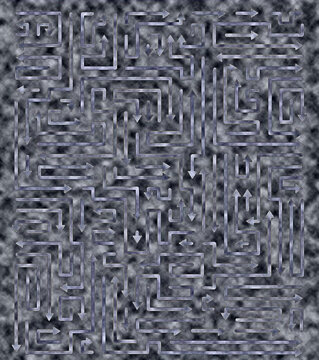 Abstract maze pattern in dark tones