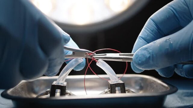 Close-up Surgical Suture 4K Slow Motion Medical Procedure