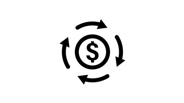 Financial transaction money dollar cycle refresh process icon