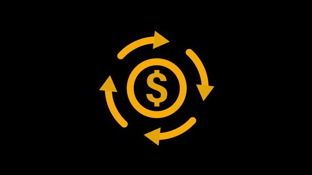 Money flow financial cycle business concept icon graphic illustration