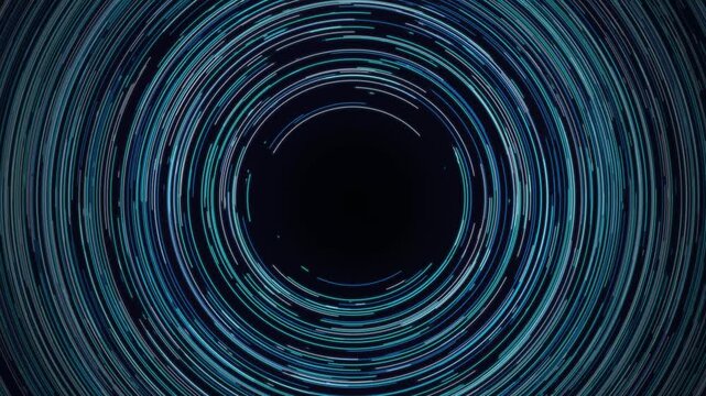 Star trails motion background animation rotating concentric light circles 4K loop