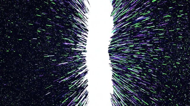 Abstract particle wipe transition background animation moving in hyperspace speed loop