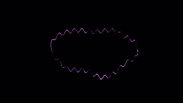 Abstract Organic Shapes Pulsing with Neon Light on Black Background
