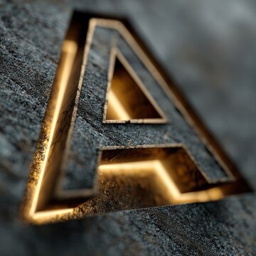 Golden letter A logo symbol.