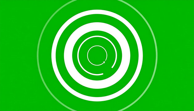 Concentric Circles and Arrow Motion Graphic on Green Background Abstract Background for Technology and Science Concepts