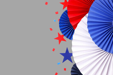 Fototapeta premium Red, white, and blue festive paper decorations for Labor Day