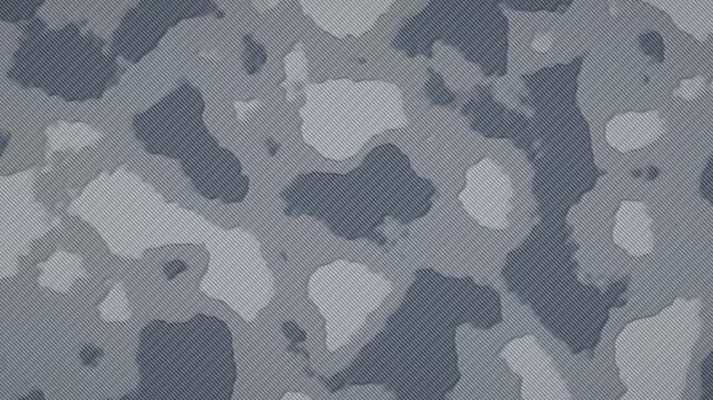 Grey military camouflage pattern textile background looping video motion graphics 4K