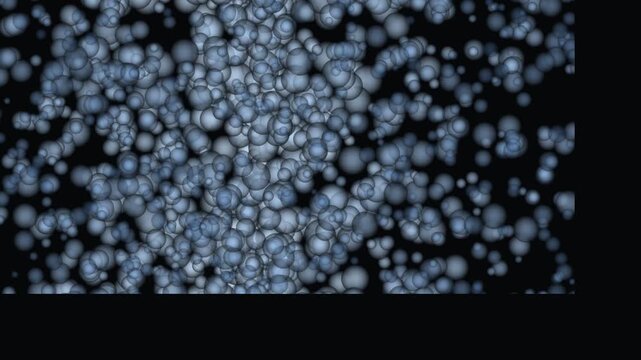 Tiny light particles gathering and expanding in dark space during abstract exploration