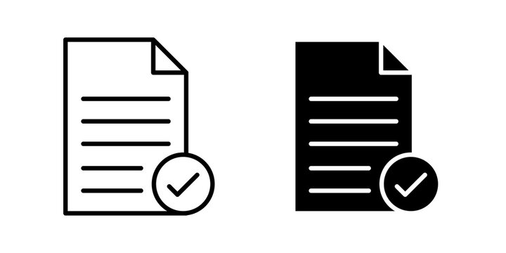 Accept document icon flat illustrations collection. EPS10