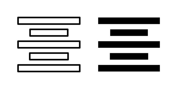 Align center icon flat illustrations collection. EPS10