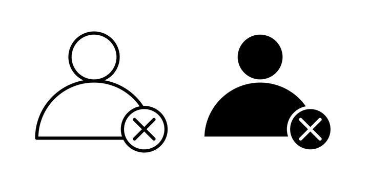 Remove user icon flat illustrations collection. EPS10