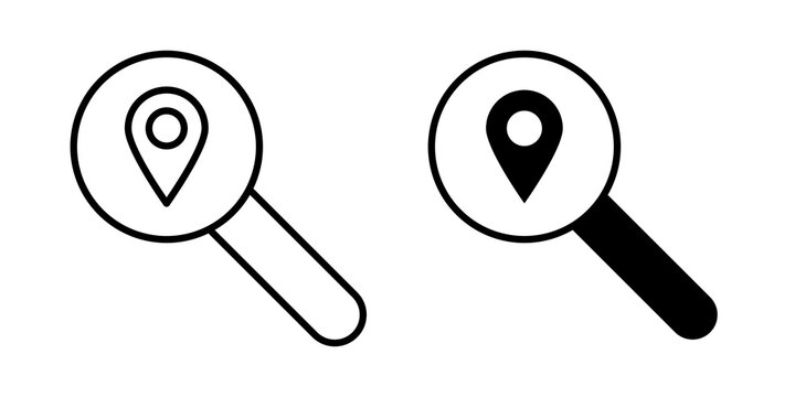 Search Location icon flat illustrations collection. EPS10