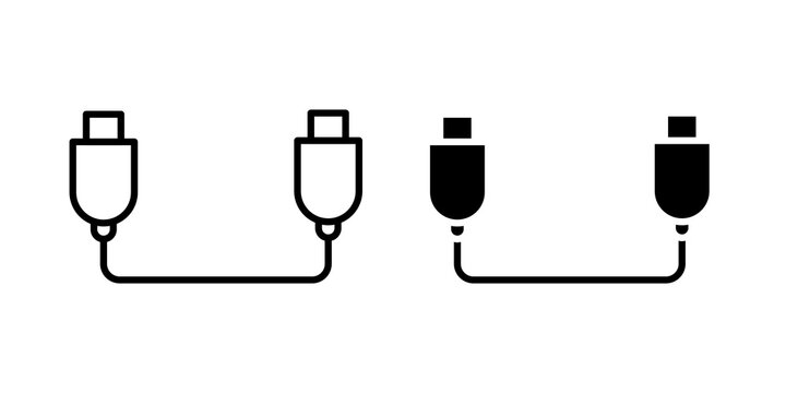 USB cable icon flat illustrations collection. EPS10