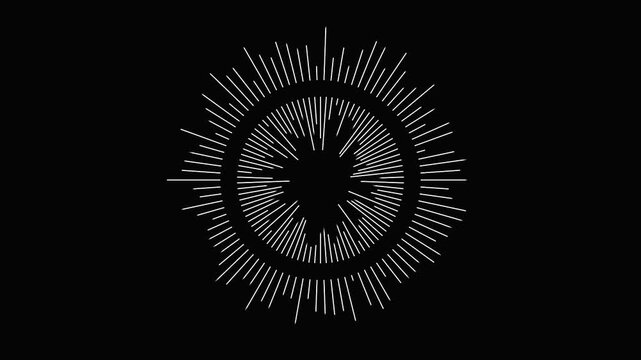 Abstract Energy Burst Ring with Radial Outbursts in Cinematic Motion