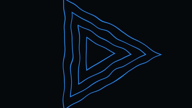 Abstract geometric shapes in motion against a dark background with subtle blue outlines