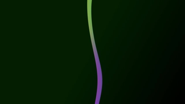 Abstract Green Gradient Curve Forms Flowing Smoothly With Subtle Purple Accents In Dark Studio