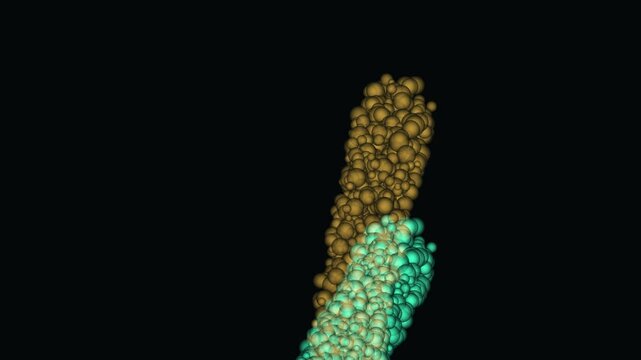 Abstract Particle Formation in Dynamic Fluid Simulation with Subtle Color Gradients