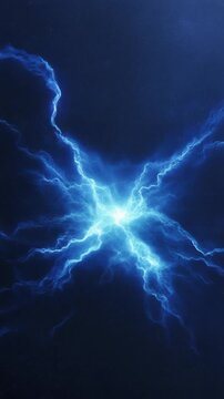 Abstract Blue Electrical Discharge in Deep Space Generative AI