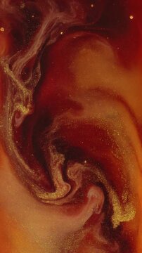 Abstract Gold and Crimson Fluid Art Generative AI