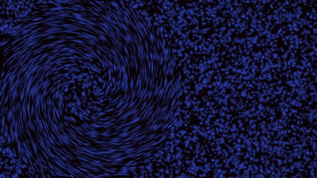 Blue Powder Particles Swirling Motion Abstract Background with Clean Copy Space
