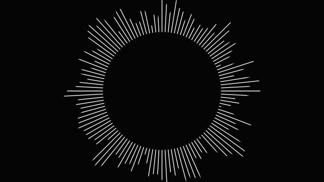 Circular sound wave animation with pulsing bars in dark background during audio visualization