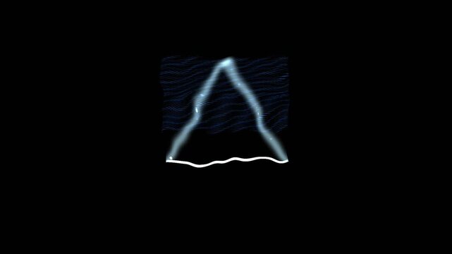 Geometric Abstract Triangle Formation with Light Streaks in Dark Studio Setting