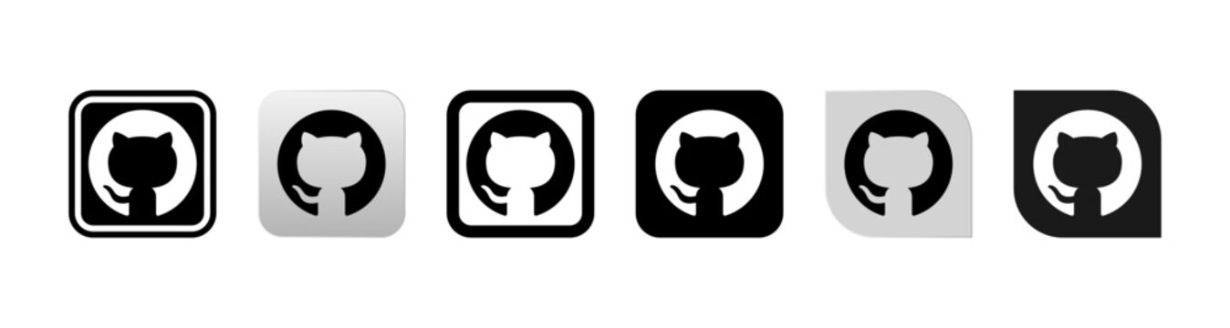 GitHub logo | github icon button | social media icons and social network logos | social networking platforms app logo