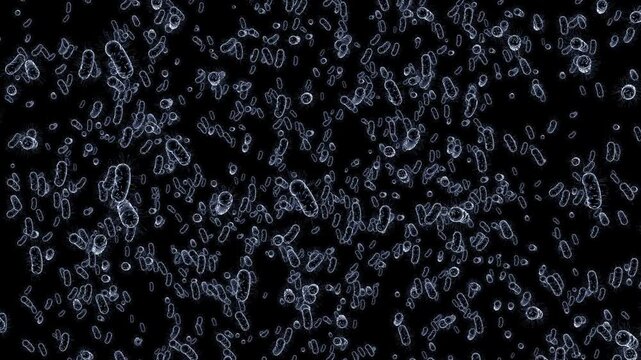 Dynamic video footage of bacteria, viruses, single-celled organisms, and medical applications.