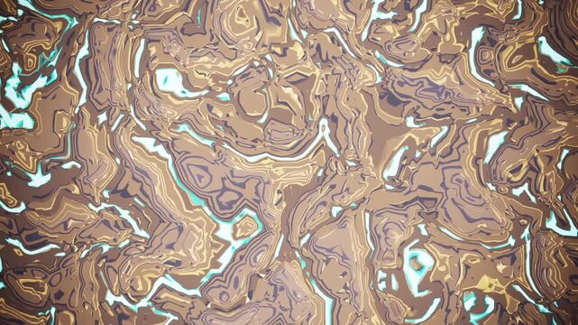Abstract background 3D animated liquid gold geometric texture loop