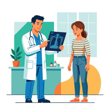Doctor Explains X-ray Results to Worried Patient in Medical Consultation