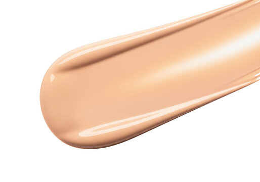 Beige liquid foundation makeup smear isolated on a white background