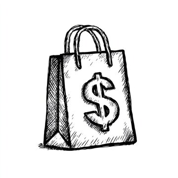 Shopping bag with dollar sign