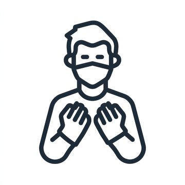 Robber masked hands up with transparent background