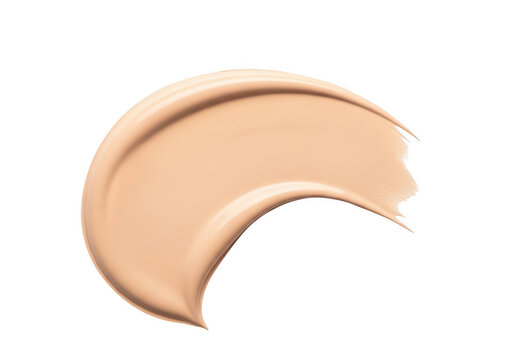 Creamy beige liquid makeup foundation smear isolated on white background