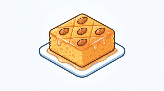 Japanese Sweet Bean Bun Wrapped in Traditional Parchment Paper on a Plate Vector Illustration