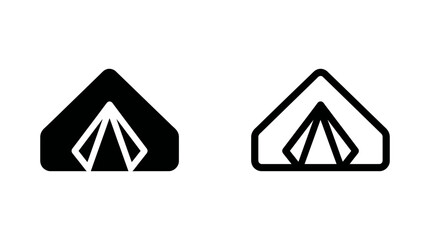 Camping tent outdoor adventure shelter tourism vacation equipment icon graphic © MdDelowar
