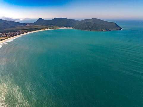 Florianopolis, Saquinho Beach on the Southern Coast of Santa Catarina Brazil, Aerial View