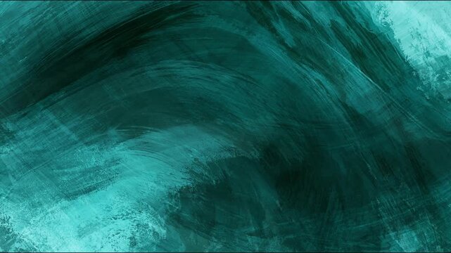 Deep Teal And Seafoam Green Abstract Grunge Background Featuring Random Marine Brush Strokes For Fluid And Calming Video Projects
