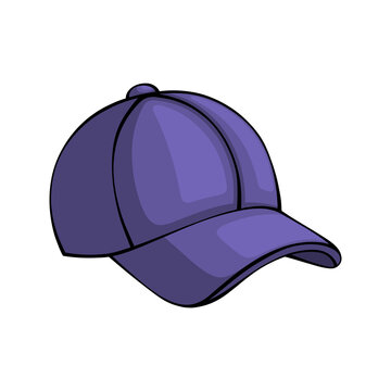 Purple baseball cap vector illustration isolated on transparent background modern stylish headwear design suitable for fashion and apparel