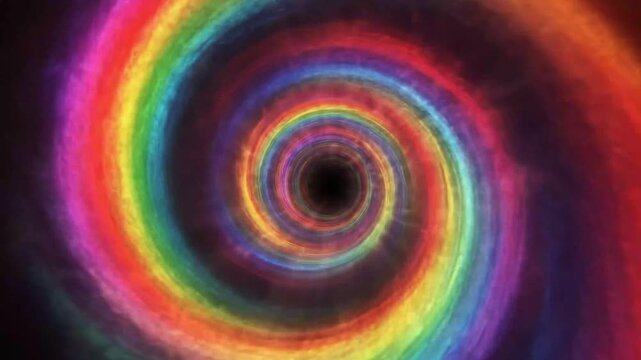 Hypnotic Rainbow Particle Vortex Tunnel Motion Background