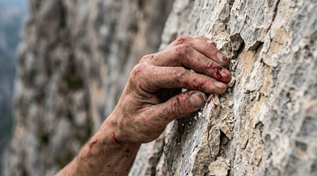 Jonathan and his armor-bearer bravely scaling a steep, jagged cliff to secretly ambush the Philistine outpost at Michmash